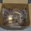 Jinei 30 Pcs 304 Stainless Steel Dinner Set Stainless Steel Plates and Bowls Include Plates Bowls Cups Forks Spoons Utensil Reusable Metal Camping Dinnerware Tableware for Home Picnic Kitchen (Gold) (Small)