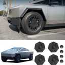 4PCS Full Coverage Wheel Center Hub Caps for Tesla Cybertruck 2024 Accessories - Black Easy to Install, Rust Resistant, Reduce Drag