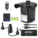 AGPTEK Rechargeable Air Pump, Electric Air Pump 4000mAh Battery Quick-Fill Inflator & Deflator with 3 Nozzles, Lightweight & Portable Perfect for Air Beds, Air Mattresses, Pool Toys & Inflatable
