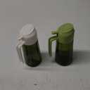 TrendPlain - 16oz Olive Oil Dispenser for Kitchen - 2 in 1 Olive Oil Dispenser and Oil Sprayer - Olive Oil Dispenser Bottle w/Stickers - Olive Oil Sprayer for Cooking 2Pcs White&Green (Light Blockage)