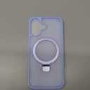 Magnetic Compatible with iPhone 17 Case with Stand [Military Grade Drop Tested][Compatible with Magnet] Ring Translucent Slim Hard Back Soft Edge, Mist Blue