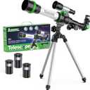 ToyerBee Telescope for Kids, Science Kits for Kids Includes Compass & 3 Eyepieces as Girls or Boys Gifts, Educational Space Toys, Great Portable Telescope to See Moon and Animals