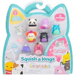 Squish-a-longs 8 Pack - 1” Mini-Squish with 2 Accessories, 1 Ring, and a Collector’s Guide - Collect, Trade, & Play 2 Pcs