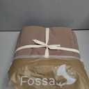 FOSSA Duvet Cover Set 100% Washed Cotton Linen Feel Super Soft Breathable Cozy 3 Pieces Bedding Sets Solid Pale Brown Twin