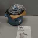 Bella 1.5 Qt Slow Cooker with 3 Heat Manual Control, Ceramic Nonstick Coating, Dishwasher Safe Stoneware Pot and Tempered Glass Lid, Tangle Free Cord Wrap & Cool Touch Handles, Surf