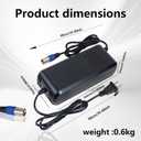 24V(Max 29.4V) 5A Lithium Battery Charger for 24V Lithium Packs 3-Pin Male XLR Connector, HD Screen Display Real-time Charging Voltage, Built-in Cooling Fan