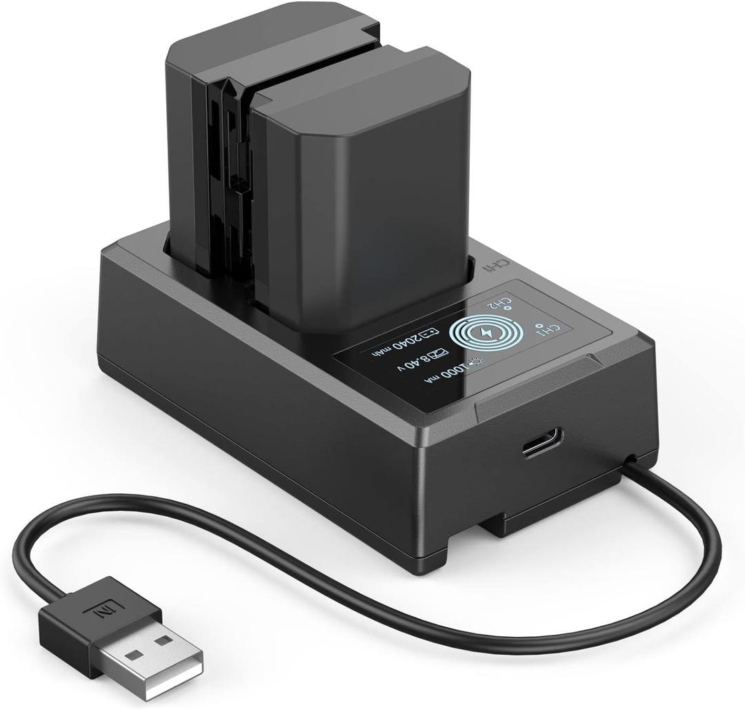 SMALLRIG Replacement Camera Battery Charger Set for NP-FZ100 A7 IV, A7R V, A7S III, Double Slot Battery Charger for Sony A7R IV, A7R III, A7 III, A7C, FX3, FX30, A6600, A6700, ZV-E1, A1, A9