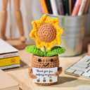 Appreciation Gifts for Teacher,Positive Emotional Handmade Crochet Support Sunflower,Thank You for Helping Me Grow,Teacher's Birthday Thank You Gift,Christmas,Graduation Presents