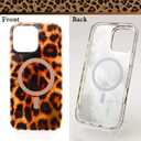 Brown Leopard Print Phone Case for iPhone 15 Pro Max ( 6.7inch ) - Compatible with MagSafe - 10ft Drop Tested, Soft Cheetah Protective Phone Case Cover with Wrist Lanyard Strap for Girls Women