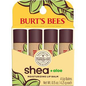 Burt's Bees Easter Basket Stuffers, Lip Balm, Beeswax, Strawberry, Coconut and Pear, and Vanilla Bean Pack, With Responsibly Sourced Beeswax, Tint-Free, Natural Lip Treatment, 4 Tubes, 0.15 oz.