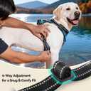 PHOEPET No Pull Dog Harnesses for Small Puppies Reflective Adjustable Front Clip Vest with 2 Metal Leash Attachment Hooks Soft Handle(XS, Blue)
