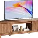 DUMOS Mid Century Modern TV Stand, Mocha Brown Wood Entertainment Center with Storage Cabinets, Media Console Table with Straight Legs & Cable Management for Living Room, Bedroom, Office 58" (57.9 Inch)