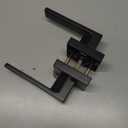 Estmoon 1 Pack Passage Door Handle Matte Black Door Lever, Interior Door Knob Square Heavy Duty Non-Locking Handle sets Hall Closet Handle, Reversible for Right & Left Sided Doors