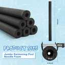 Hollowfly 2 Pack Jumbo Pool Noodles Floating Pool Noodles Foam Tube Large Hollow Floating Training Device Swimming Craft Projects Padding Bumper(50 x 4.5 Inch,Black)
