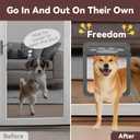 Dog Screen Door with Magnetic Closure Pet Screen Door for Sliding Screen Door/Window Lockable Door for Dog, 12" x 14"