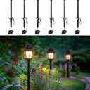 EDISHINE Low Voltage Landscape Lights, 12V 3W 120LM 3000K Seed Glass Outdoor Landscape Path Lights with Connectors, ORB Waterproof Electric LED Pathway Light Wired for Walkway Garden Yard, 6 Pack