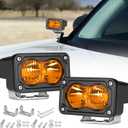 Amber LED Pods, Rfroad Lighting 3 Inch 40W LED Chase Light Ditch Lights Spot Flood Combo Small LED Pods Light Fog Lights LED Cubes 2 Packs for Motorcycle Truck UTV SUV ATV Dirt Bike Boat Offroad