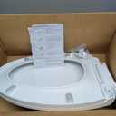 Elongated Toilet Seat, 18.5 Soft/Slow Close Oval (Oblong) Toilet Seat for Elongated Toilets, No-Slam Quiet-Close Lid, Easy-to-Install & Clean, Durable Never-Loosen White Plastic Seat