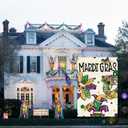 AVOIN colorlife Mardi Gras Garden Flag 12x18 Inch Double Sided Outside, Fleur de Lis Beads Mask Donut Carnival Party Yard Outdoor Flag