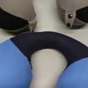 COOLBEBE Kids Travel Neck Pillow, Softly Headrest Travel Pillow for Car & Airplane, Traveling Gifts for Toddler & Children (Black & Blue)