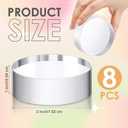 Remerry 8 Pcs Acrylic Round Blocks for Display Clear Polished Blocks Display Clear Acrylic Edge Polished Base Exhibition Riser for Table Showing Cosmetics Collectibles (3 x 3 x 1 Inches)