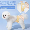 Ambreview Dog Diapers Female, Disposable Diapers for Female Dog with Stretchy Waist, Pull Up Puppy Wraps for Doggie in Heat Period Super Absorbent LeakProof Doggy Diaper for Dogs 10PCS (S)