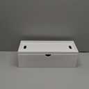 Bamboo Cable Management Box, Large Cord Organizer Box Cable Box to Hide Wires & Power Strips for Desktop Storage Cord Holder for Office Home,No Assembley Required (All White, 1Medium)