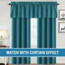 H.VERSAILTEX 100% Blackout Valances for Windows,Valances Farmhouse Window Treatment Drapes for Small Windows Kitchen Living Room RV Vintage 18 Inch Rod Pocket 2 Panels Turquoise Blue