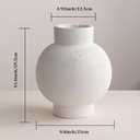 Large Ceramic Vase, 11.6 Inch Rustic Farmhouse Decorative Flower Vase Big Pottery Terracotta Vase for Home Decor, Table Centerpiece, Living Room, Floor, Bathroom, Wedding (White)