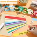 2000 Sheets Colorful Paper Chain Garlands Construction DIY Crafts Rainbow Paper Strips 1x8 Inch Assorted Colors DIY with Stapler and 4 Boxes Staple for Classroom Activities Birthday Party Decorations