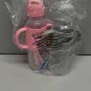 Dr. Brown's Milestones Narrow Sippy Straw Bottle, SpillProof with 100% Silicone Handles and Weighted Straw, 8 oz/250 mL, Gray/Pink, 6m+