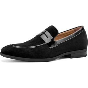 JITAI Mens Velvet Loafers Dress Shoes Loafers for Men Tuxedo Suit Shoes, Black/24, 10 US