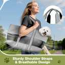 Lekereise Dog Purse Carrier for Small Dogs, Cats - Dog Carrier Purse with Secure Harness Clip, Dog Tote Bag Carrier, Large Space, Breathable Design(Gray)