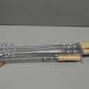 12 Pack Kabob Skewers BBQ Barbecue Skewers Stainless Steel Sticks 22 Inch Heavy Duty Large Wide Reusable with Nonslip Wooden Handle Ideal for Shish Kebab Chicken Shrimp and Vegetables