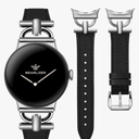 Wearlizer Leather Bands Compatible with Google Pixel Watch 4/3 41mm/Pixel Watch 2/1 Band Women, Dressy Designer Slim Leather Strap with D-Shape Metal Buckle for Pixel Smartwatch Accessories