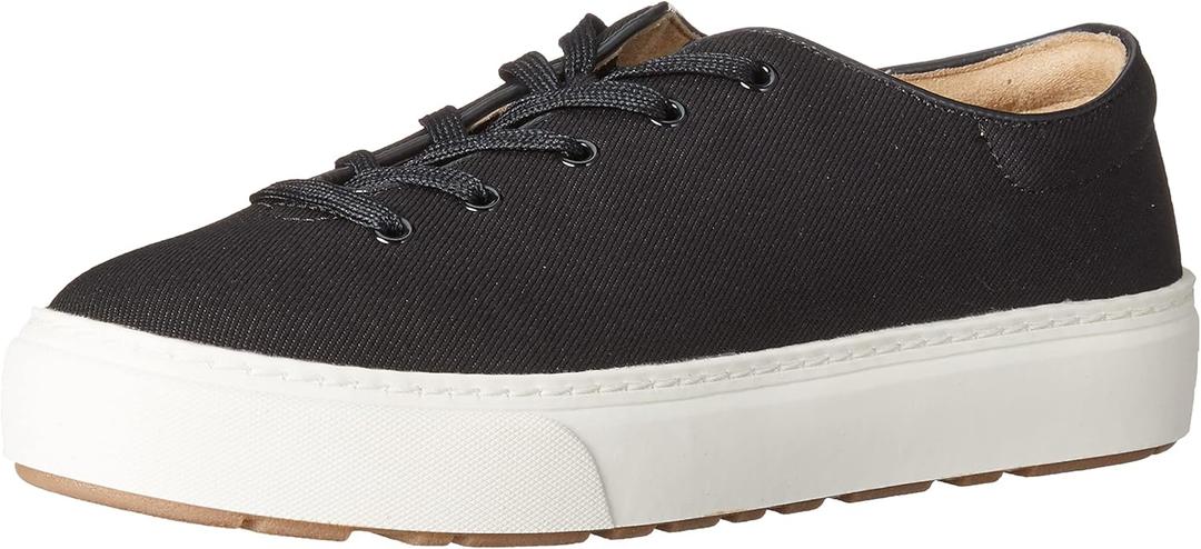 Amazon Essentials Womens Casual Lace Up Platform Sneakers (7.5, Black)