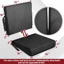 Wedge Wheelchair Seat Cushion with Backrest, High Density Foam Wheelchair Cushions Removable Cover with Zipper Adjustable Elastic Strap for Office Car Seat 16x18x2-4 Inch