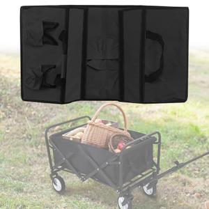 Foldable Wagon Liner Storage Bag Canvas Replacement Inner Bag Cart Organizer for Outdoor Camping Beach Garden Transport(Black)