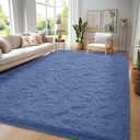 FVVRAX 6x9 ft Ultra Soft Shag Area Rug - Plush Fluffy Non-Shedding Carpet for Bedroom & Living Room, Modern Home Decor Bedside Rug for Kids Nursery Dorms, Easy Clean, Cobalt Blue