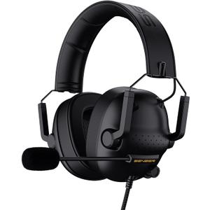 SENZER SG500 Surround Sound Pro Gaming Headset with Noise Cancelling Microphone - Soft Memory Foam Padding - Portable Foldable Headphones for PC, PS4, PS5, Xbox One, Switch - Black