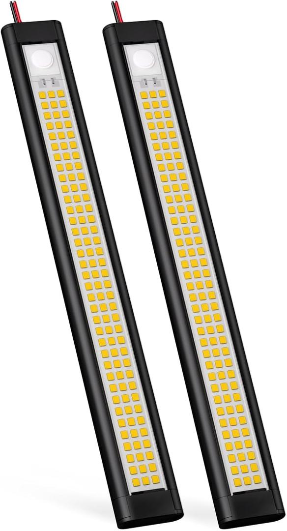 12 Volt Light Strip, 12V Light LED, Enclosed Trailer Lights, Light for RV Interior, String Lights for Trailer, Truck, Van, RV(2Pack, 4000K, Black)