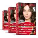 Revlon ColorSilk with Bond Repair Complex, Brown Permanent Hair Color, 100% Gray Coverage, Ammonia Free Hair Dye, Vegan Keratin, 41 Medium Brown (Pack of 3)