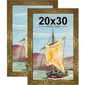 KTKDE 20x30 Picture Frame Set of 2, Ornate Vintage Poster Frames- 20 x 30 Antique Photo Frame for Rustic Gold frame Wall Decor Display Retro Home Decor Best Gift