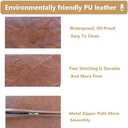 Faux Leather Pouf Cover,Unstuffed Pouf Ottoman Square,17.7x17.7x17.7 Mid-Century Moroccan Large Floor Storage Foot Rest Bean Bag for Living Room Bedroom,Brown