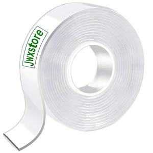 Jwxstore Double Sided Tape Heavy Duty, 16.5FT Nano Double Sided Adhesive Tape, Clear Mounting Tape Picture Hanging Adhesive Strips