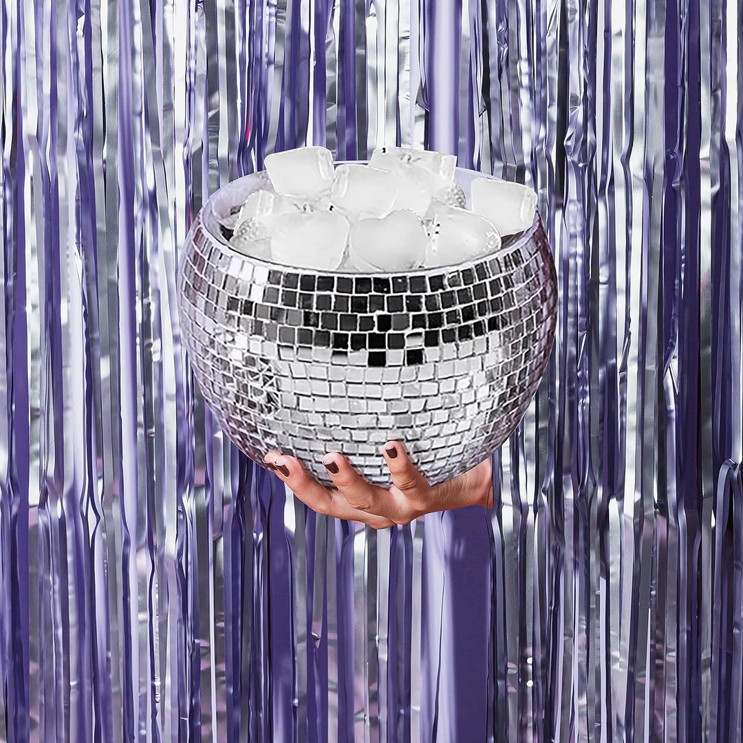 Disco Ball Ice Bucket Large- Last Disco Bachelorette Party Decorations | Groovy Barware, 70s Birthday Cocktail Accessories, Retro Mirrored Drinkware