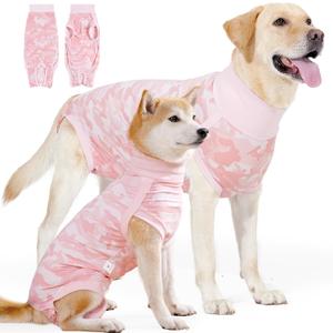 JOHNBOLIN Dog Recovery Suit, Spay Surgical Onesie for Female Dog After Surgery Anti-Licking, Pet Recovery Shirt for Male Dogs Alternative E-Collar&Cone (Camouflage Powder, Medium)