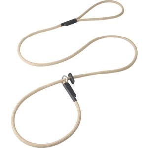 Slip Lead Dog Leash Strong Nylon Training Rope with Spring-Loaded Adjustable Stopper 5/16" x 5ft -No Pull Heavy Duty Leash for Small Medium Large Dogs(Khaki, 5 FT)
