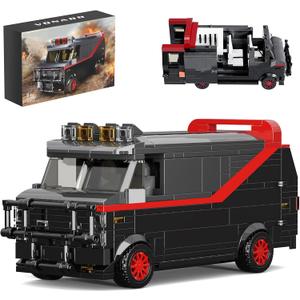 A-Team Van Car Building Set, Vandura Car Compatible with Lego, Nostalgic Movie Classic Replica Van Car Birthday Gift for Fans, Adults, Children's Home Desktop Decoration (450PCS)