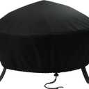Sunnydaze 40-Inch Fire Pit Cover Round - Outdoor Fire Pit Cover - Weather-Resistant PVC with Drawstring Closure - Durable Protection for All Seasons - Black